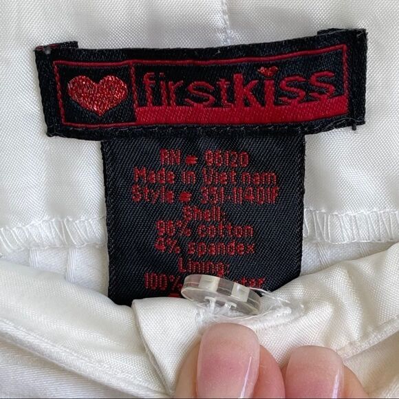 First Kiss White Cotton Pants, Junior Size 7 - Picture 10 of 11